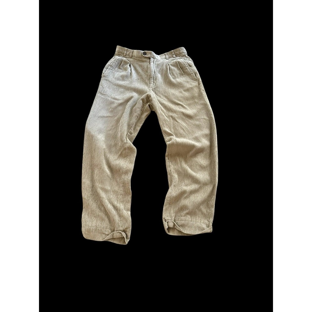 Zanella Men's 33x29 Corduroy Italy Designer Zanella For Bernini Bev‎ Hills Khaki